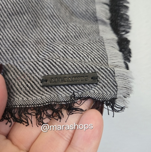 All Saints Buffalo Plaid Wool Blend Scarf - Picture 5 of 5